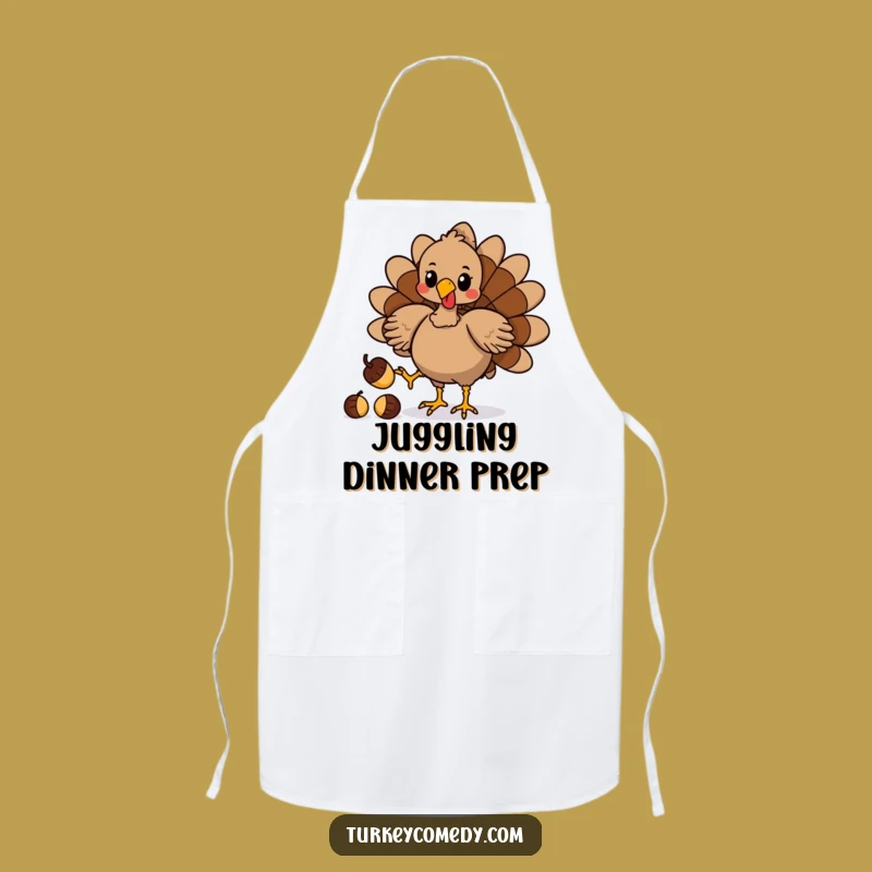 Funny Turkey Acorn Juggling Apron - Kitchen Skillful Feet Funny Gift!