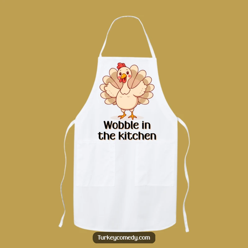 Funny Turkey Dance Apron - Hilarious Wobbly Kitchen Prep Funny Gift!