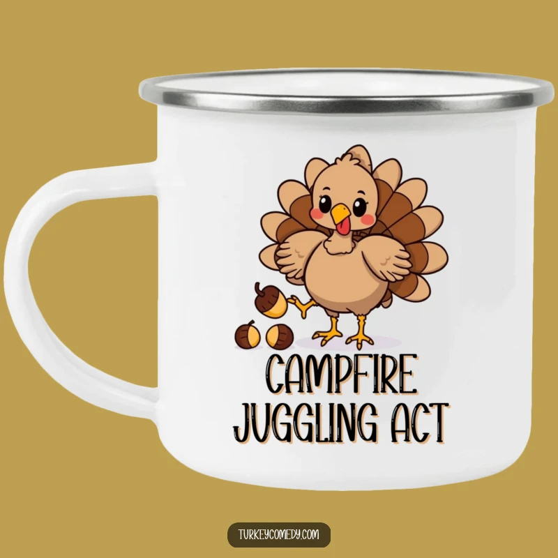 Funny Turkey Acorn Juggling Camping Mug - Outdoor Skills Funny Gift!