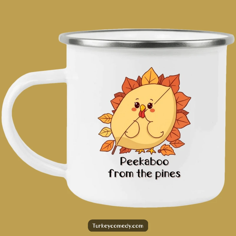 Funny Curious Turkey Leaf Camping Mug - Autumn Adventure Cup Funny Gift!