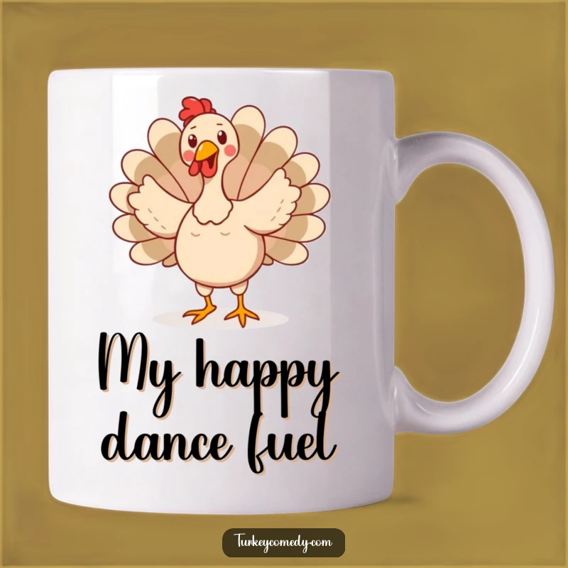 Funny Happy Turkey Dance Mug - Hilarious Wobbly Bird Tail Feather Gift!