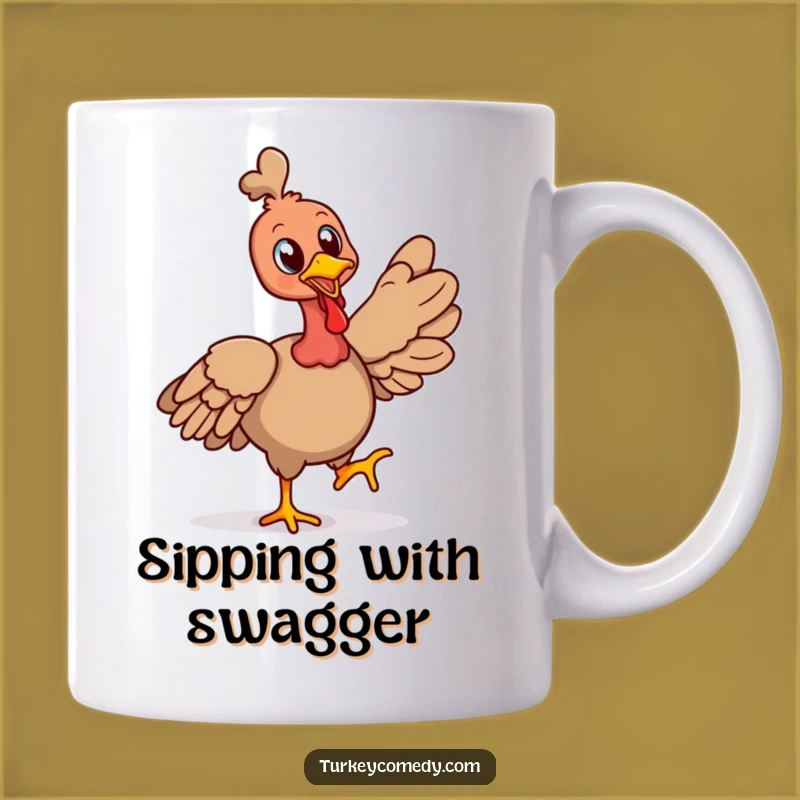 Funny Cheerful Turkey Strut Mug - Proud Bird Confident Head High Funny Gift!