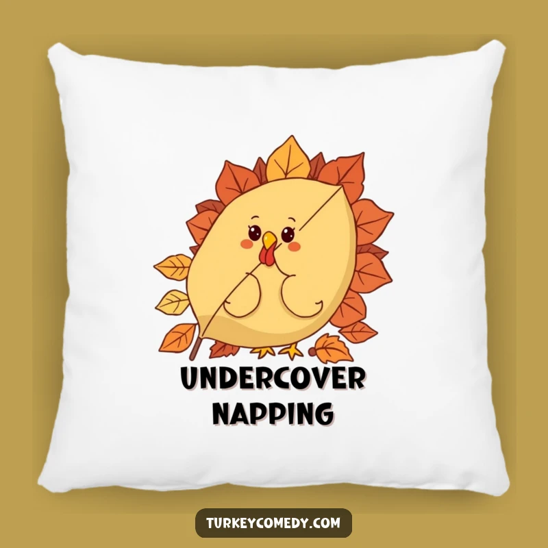 Funny Curious Turkey Leaf Pillow - Cozy Autumn Hideaway Cushion Funny Gift!