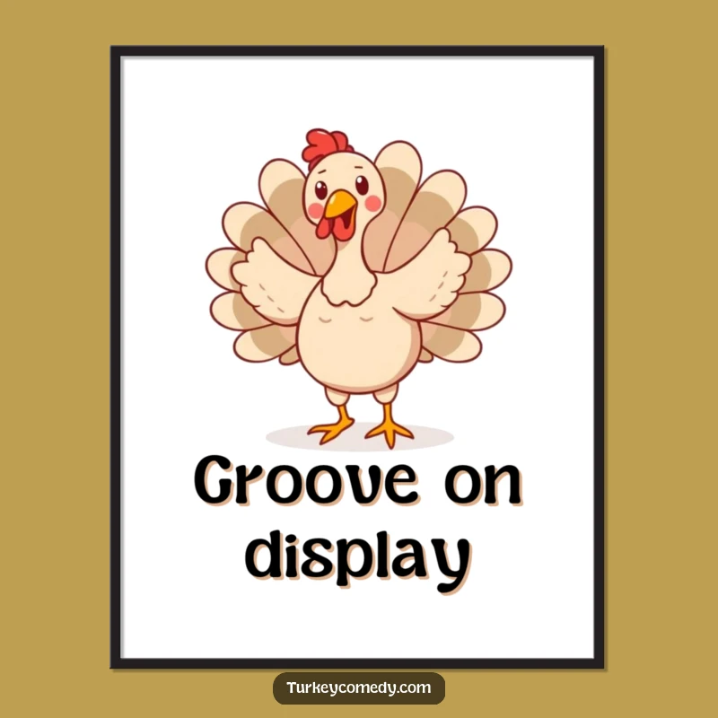 Funny Turkey Dance Digital Art - Printable Wobbly Bird Wall Decor Funny Gift!