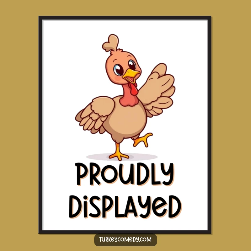Funny Cheerful Turkey Strut Digital Art - Printable Confident Bird Funny Gift!