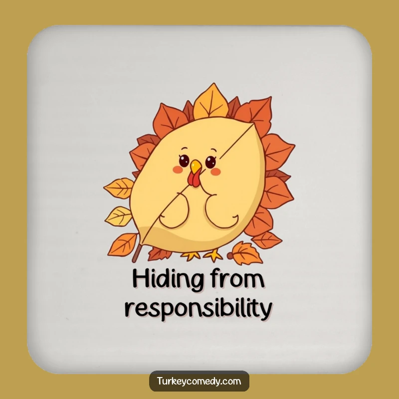 Funny Curious Turkey Leaf Coaster Set - Autumn Protection Funny Gift!