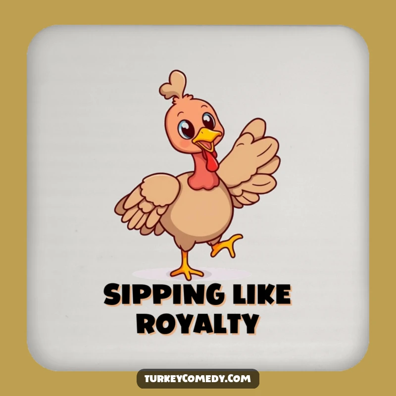 Funny Cheerful Turkey Strut Coaster Set - Confident Protection Funny Gift!