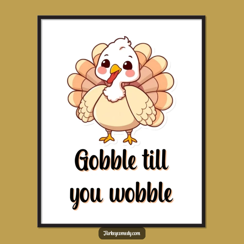 Funny Turkey Poster: Gobbling Cheer Art - Festive Funny Gift