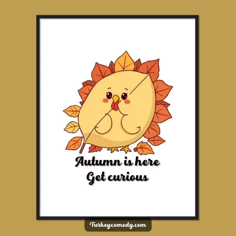Free Printable Curious Turkey Leaf Wall Art: Whimsical Downloadable Autumn Decor