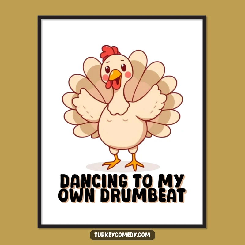 Free Printable Funny Turkey Dance Wall Art: Hilarious Downloadable Home Decor