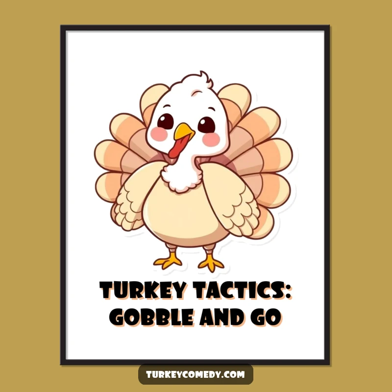 Funny Free Printable Wall Art: Gobbling Turkey for Quirky and Humorous Decor