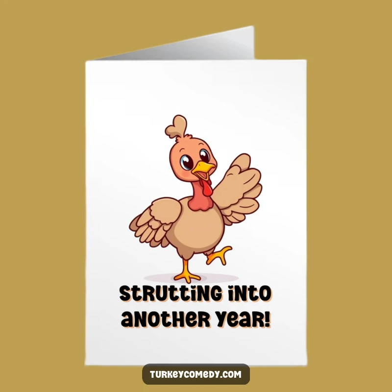 Free Printable Proud Turkey Birthday Card: Confident Downloadable Gift for Celebration