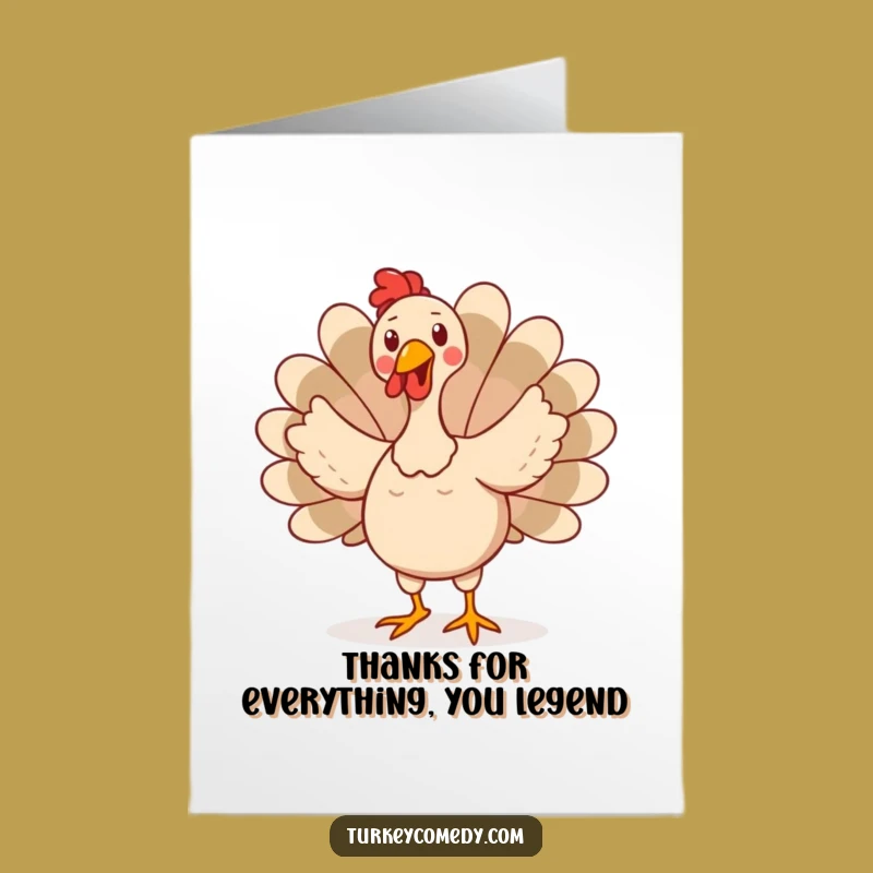 Free Printable Turkey Dance Thank You Card: Funny Downloadable Gift of Gratitude