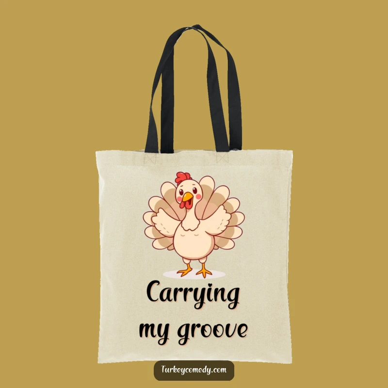 Funny Turkey Dance Tote Bag - Hilarious Wobbly Bird Carry-All Funny Gift!